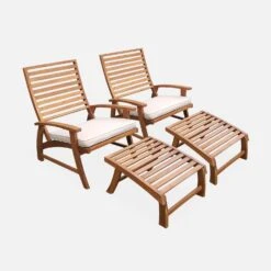 Chaise Avec Repose-pied Bois (lot De 2) -Sweeek acrlxftbgx2 7020920adfae3e384f3b5fa620d138e6
