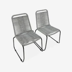 Ensemble De Jardin 220cm + 8 Chaises - BELEM Couleur : Gris / Gris Clair -Sweeek acston220r8lgy 1677bef73a7f80a1b7ff84f30d6f6a57