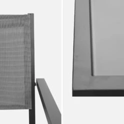 Table De Jardin Aluminium Et Textilène, 8 Chaises Empilables Couleur : Anthracite / Gris -Sweeek af180r8at 645206fc5c4584cd77f20589d6c631d4