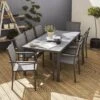 Table De Jardin Aluminium Et Textilène, 8 Chaises Empilables Couleur : Anthracite / Gris -Sweeek af180r8at 7444295b27d7818c0266dac5c6c85b7a