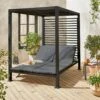 Lit De Jardin Aluminium, 2 Matelas Inclinables, Toit Avec Panneaux Amovibles Couleur : Anthracite / Anthracite -Sweeek afsunbedat b6d7cc22b176ec0238cd8049077baa6d