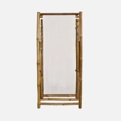 Lot De 2 Chiliennes Bambou , Toile Naturelle Pliable, Multi Positions -Sweeek bambchilx2nat 12d54aaf1c5a9c87a01abc82b5cace10