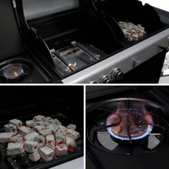 Barbecue Gaz 3 En 1, 3 Brûleurs Dont 1 Feu Latéral -Sweeek bbq2302in1sb b9352dc037b5b8a0a21b40675789f274
