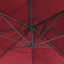 Parasol Déporté Rond 350cm Couleur : Rouge -Sweeek bu350red 1ccb604733209f14d3f34099f12e0906