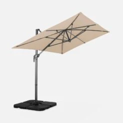 Parasol Déporté Rectangulaire 2x3m Couleur : Beige -Sweeek cdukd2x3bg 2181549bda6be66619585b8980ad5313