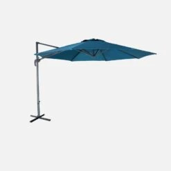 Parasol Déporté Rond Ø 350cm Couleur : Bleu Canard -Sweeek cdukd350bd a7964932e14c82053266b72cef274207