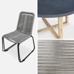 Table De Jardin Fibre De Ciment, 4 Chaises Couleur : Gris / Gris Clair -Sweeek cem120c4rplgy dd8ba1992cdb8708d30af2a6aef6be78