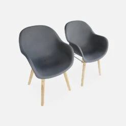 Fauteuil Scandinave Acacia (lot De 2) Couleur : Gris -Sweeek cemarmgyx2 3868557faf9fe5f3afc0c23b8bfcfb6b