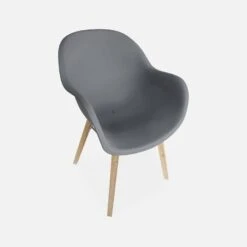 Fauteuil Scandinave Acacia (lot De 2) Couleur : Gris -Sweeek cemarmgyx2 57b6bbdd45f0213604651bb9cb7ae627