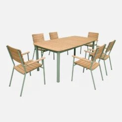 Table De Jardin Bois Et Métal 6 Places -Sweeek ec190r6seggy 742577b5f925b999f0f9011017576e9f