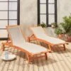 Bain De Soleil Bois Multi Positions Avec Roulettes (lot De 2) Couleur : Naturel / Gris Taupe -Sweeek ecloungetxgyx2 aed584e96aeda9c10b662df2e4c4355f