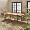 Table De Jardin Extensible Bois Et Aluminium 190/253 Cm, 8 Chaises Empilables -Sweeek ecxtp190r8seggy 3cf83fe8e71bd3173354c9f22f8d5b3e