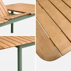 Table De Jardin Extensible Bois Et Métal 6 à 8 Places -Sweeek ecxtp190seggy 9bbadbe9991709e442d504edec486b1d