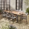 Table De Jardin Extensible Bois Et Aluminium, 8 Chaises Couleur : Anthracite / Gris Taupe -Sweeek ecxts250r8at 14450f75d8b9dcdf681972e355cca3d5