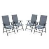 Lot De 4 Fauteuils De Jardin En Textilènes - Naevia -Sweeek ensemble de 4 fauteuils multi positions en aluminium anthracite et textilene gris 126611a4fb93698fef037a9d1077198d