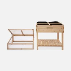 Carré Potager Sur Pieds En Bois Et Serre 80x60x109cm -Sweeek ghmini109 517f12fc56846561b0ed1aaa22312737