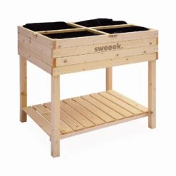 Carré Potager Sur Pieds En Bois Et Serre 80x60x109cm -Sweeek ghmini109 75c6aca9b8e979f652a74842ab1f7094