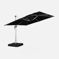 Parasol Déporté Carrée 3x3m Couleur : Noir -Sweeek hdu3x3bk 03e78512ffc4af94e178f309b0b383a3