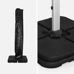 Parasol Déporté Carrée 3x3m Couleur : Noir -Sweeek hdu3x3bk 07b848b8e8b06e75e8a4b2970f9a2656