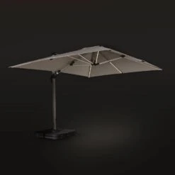 Parasol LED Déporté Rectangulaire 3x4m Couleur : Taupe -Sweeek hdu3x4ledbn 524316bd548fbf85525bd6af5f44dcec