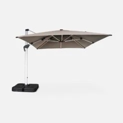 Parasol LED Déporté Rectangulaire 3x4m Couleur : Taupe -Sweeek hdu3x4ledbn a232b997515a4758f084dcb34a3cea03