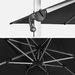 Parasol Déporté Carré 4x4m Couleur : Anthracite -Sweeek hdu4x4dkgy 63dd8aaaa25d74a068d694e1da4efbc9