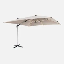 Parasol LED Déporté Carré 4x4m Couleur : Beige