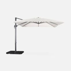 Parasol Déporté Carré 3x3m Couleur : Ecru -Sweeek hukd3x3ecru 25b2469a289275cb879d3204108b16de