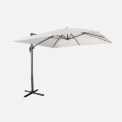 Parasol Déporté Carré 3x3m Couleur : Ecru -Sweeek hukd3x3ecru d29adab13632588dba3961c1a8348c21