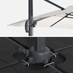 Parasol Déporté Carré 3x3m Couleur : Ecru -Sweeek hukd3x3ecru dc79f5fc09ed25f3708c5d2514f87ac1