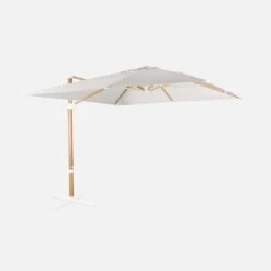 Parasol Déporté Carré 3x3m, Mât Effet Bois Couleur : Ecru -Sweeek hukd3x3wdecru 62c4d2a518dedb8a3e2dc4e4f43bcfb3