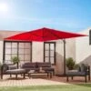 Parasol Déporté Rectangulaire 3x4m + Dalles à Lester 50x50cm Couleur : Rouge -Sweeek hukd3x4basered fc94e0884d0551630c4d8585cd82f853