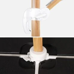 Parasol Déporté Rectangulaire 3x4m, Mât Effet Bois + Dalles à Lester 50x50cm Couleur : Ecru -Sweeek hukd3x4basewdec cf90cac71ea11a784e86c7f985350127