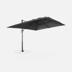 Parasol Déporté Rectangulaire 3x4m Couleur : Gris -Sweeek hukd3x4gy 79189206e163d9626b1f186f9c4e9fa2