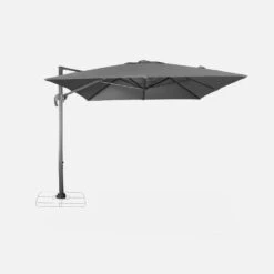 Parasol Déporté Rectangulaire 3x4m Couleur : Gris -Sweeek hukd3x4gy b3d16cd340738b535964cd9ec6a9a973