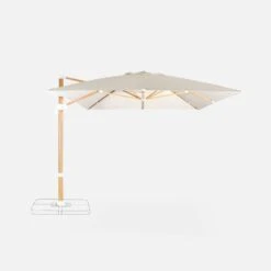Parasol Déporté Rectangulaire 3x4m, Mât Effet Bois Couleur : Ecru -Sweeek hukd3x4wdecru 5f04b41b9418ebab05f0c9f677f3438f
