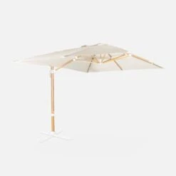 Parasol Déporté Rectangulaire 3x4m, Mât Effet Bois Couleur : Ecru -Sweeek hukd3x4wdecru b26af9218ce1a6844ce6c6c1e15a6809