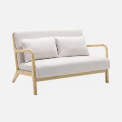 Banquette 2 Places + Fauteuil En Bois Et Tissu Bouclette -Sweeek iacsca1n2boucl f8fc1ed082684c5c5bb5f2e0b52c93fb
