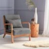 Fauteuil Design En Bois Et Tissu Couleur : Gris Foncé -Sweeek iacscadkgy 21f140d52bdc58addeac7d1a8da99848