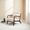 Fauteuil Scandinave Bouclette Et Bois D'hévéa Teinté Wengé -Sweeek iacscadwlboucl 4cdd6fa4c75e0c94cc72b2b2af455af4