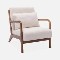 Banquette 2 Places + Fauteuil Bouclette En Bois D'hévéa Teinté Noyer Clair -Sweeek iacscalwl1n2bcl 3ed45c25e9ca81a76ff40035507a44f5