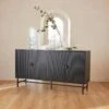 Buffet Effet Bois Rainuré Noir 4 Portes 157,5 Cm -Sweeek ibazbuffet 14c64b78214fbecab93d51a9a65700cb