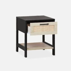 Table De Chevet Scandinave Effet Bois Et Cannage (lot De 2) -Sweeek ibcanbesidex2 377981231c8cc4d934bba797123d71ad