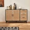 Buffet Scandinave Effet Bois Et Cannage 2 Portes 120 Cm -Sweeek ibcanbuffet 3763975f948be3e98fd0ef79ac7e95c9