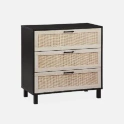 Commode Scandinave Bois Et Cannage 3 Tiroirs -Sweeek ibcanchest3d 152a31d31b07f145f73e0c24d0f99f30