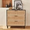 Commode Scandinave Bois Et Cannage 3 Tiroirs -Sweeek ibcanchest3d 1f0a5614ac09f84d93019159516fb239