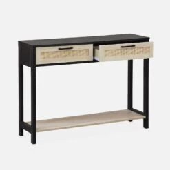 Console Scandinave Effet Bois Et Cannage -Sweeek ibcanconsole 15297d60a0cfb107babc8292cfcef6be