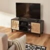 Meuble TV Scandinave Bois Et Cannage 115 Cm -Sweeek ibcantvstand 4ad4941244161136d1bb46929dfd6994
