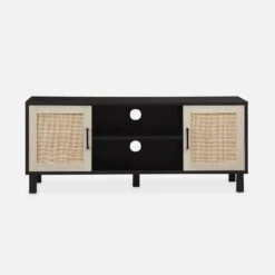 Meuble TV Scandinave Bois Et Cannage 115 Cm -Sweeek ibcantvstand b7260569db7b30ea7353cfe46d7958bc
