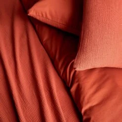 Parure De Lit Gaze De Coton Ocre -Sweeek ibedpgdc240ocr 5a9e0f06419436cf481a5520c5d1e495